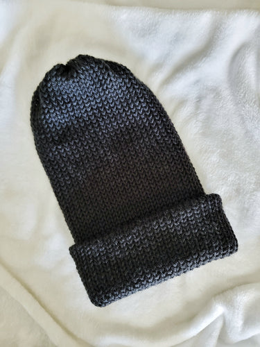 Adult Knitted, Oversized Beanies | Double Thick | Floppy Beanie | Handmade | Black Beanie | Soft Material