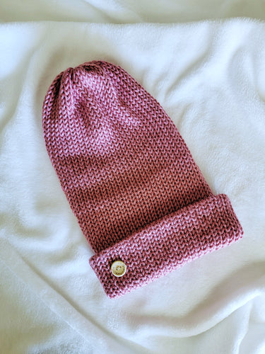Adult Knitted, Oversized Beanies | Double Thick | Floppy Beanie | Handmade | Dusty Rose | Soft Material